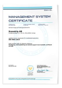 Management system certificate Scanstrip